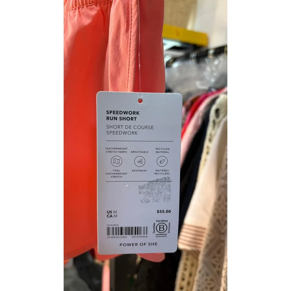 NWT Athleta Speedwork Mid Rise 2.5 inch Running Short Mimosa Pink MSRP: $55 Sz M